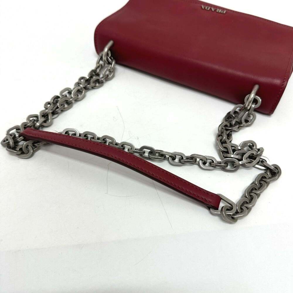 PRADA Red Leather Shoulder Bag - Picture 7 of 16